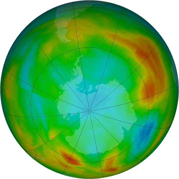 Antarctic ozone map for 05 August 1979
